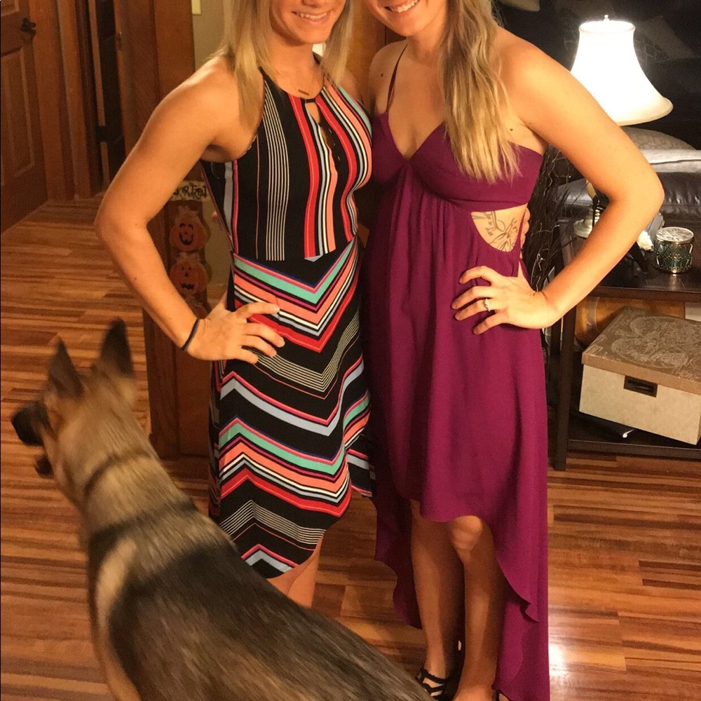 Express high low cut out dress